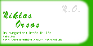miklos orsos business card